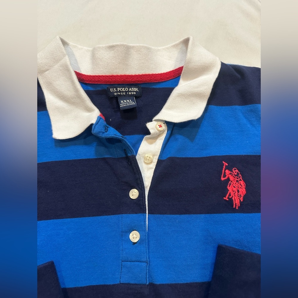 Vintage VTG 90s U.S. Polo Assn. Rugby Shirt Striped Collegiate Polo - Picture 9 of 15